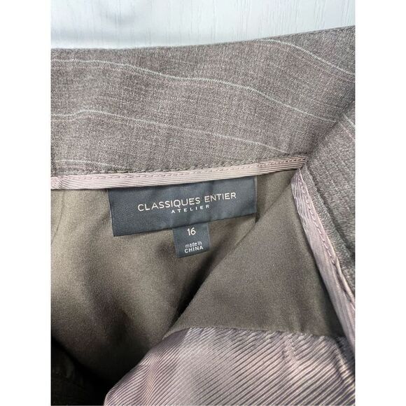 Classiques Entier Brown Professional Tapered Pinstripe Pants - Picture 2 of 5